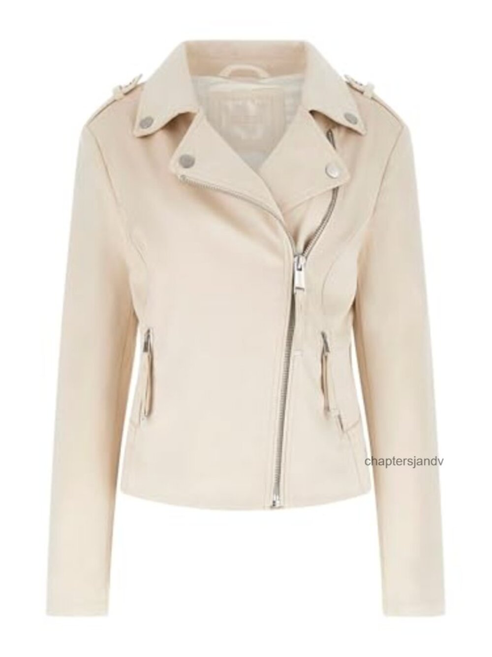 Faux Leather Moto Biker Jacket Asymmetrical Zip Tailored Fit